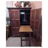 Computer Cabinet with Foldout Desk