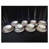 (19) Japanese Dragonware Teacup & Saucer Sets;