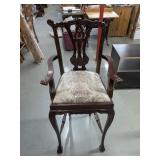 Wooden High Chair with Floral Seat