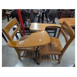 (2) Wooden School Desks