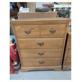 Oak Chest of Drawers - 40" x 33" x 17"