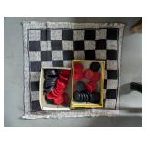 Cloth Checkers Board & Pieces