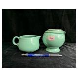 Light Green Fiesta Creamer and Sugar