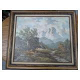 Framed Mountain Painting by  Owen