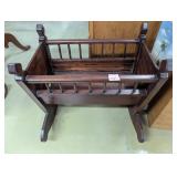 Wooden Doll Cradle - 20.5" x 13" x 19"