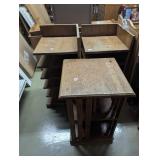 (2) Wooden Organizers; Wooden Side Table
