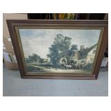 Framed Country Scene Print 41" x 33"