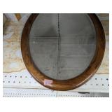 Oval Oak Framed Wall Mirror
