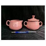 Fiesta Rose Creamer and Sugar