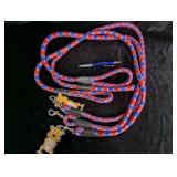(3) New 48" Dog Leashes in Red, White & Blue