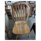 Wooden Rolling Office Chair