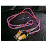 (2) New 48" Dog Leashes in Red, White & Blue