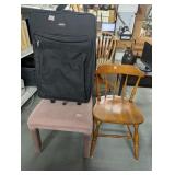 Pink Cloth Chair, Maple Kitchen Chair