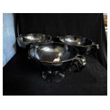 (3) Black Elephant Bowls