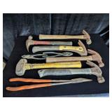 (6) Hammers, Long Needle Nose Pliers, Pliers