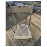 Antique Tin Bottom Chair, Oak Children