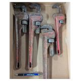 (4) Pipe Wrenches: Rigid 10", (2) Rigid 14",`