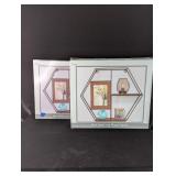 (2) Wall Shelves with Photo Frames; Lantern Dï¿½cor