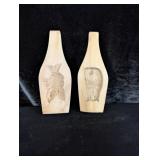 (2) Wooden Cookie Molds - 8"
