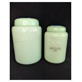 Coffee and Tea Jadeite Like Cannisters