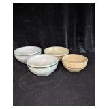 (4) Antique Stoneware Bowls: Inca ware - Cracked,
