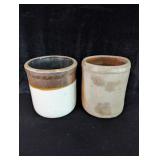 (2) Crocks - One is Brown & White,