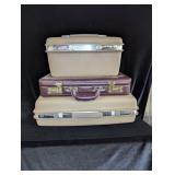 2pc. Samsonite Luggage Set; Leather Brief Case