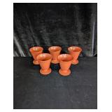 Hazel Atlas Burnt Orange Dessert Cups