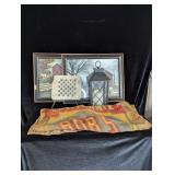 (2) Framed Farm Prints, Lantern