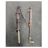 Antique Blue Star Hand Pump and Outdoor Hydrant