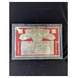 Framed Budweiser "King of Beers" Sign