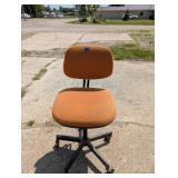 Orange Rolling Shop Chair