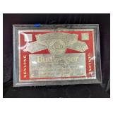 Framed Budweiser "King of Beers" Sign