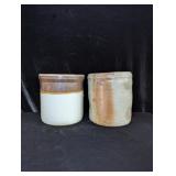 (2) Crocks - One is Brown & White