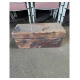 Antique Wooden Box with Hinged Lid