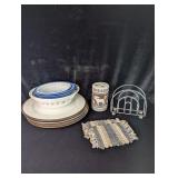 Plates, Bowls, Napkin Holder,