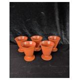 Hazel Atlas Burnt Orange Dessert Cups