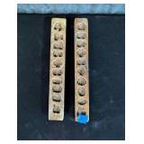 (2) Wooden Candy Molds - 12.5"