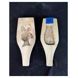 (2) Wooden Cookie Molds - 8"