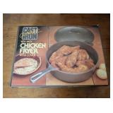 (2) Cast Iron Chicken Fryers, Fry Basket,