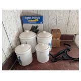 Knife Block, Knives, Canisters,