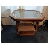 (2) Glass-topped End Tables -