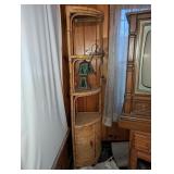 Bamboo Wicker Corner Cabinet