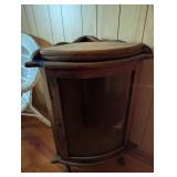 Small Corner Curved Glass Cabinet 32" Tall