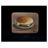 Cheeseburger Mary Porter Painting on Wood