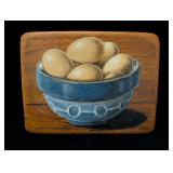 Brown Eggs in a Blue Crock Bowl Mary Porter
