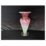 Cranberry Art Glass Vase - 12"