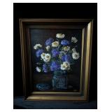 Bouquet in Blue Ball Jar Mary Porter Painting