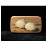 Two Brown Eggs Mary Porter Painting on Wood