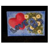 Heart Bouquet Love Card on Canvas